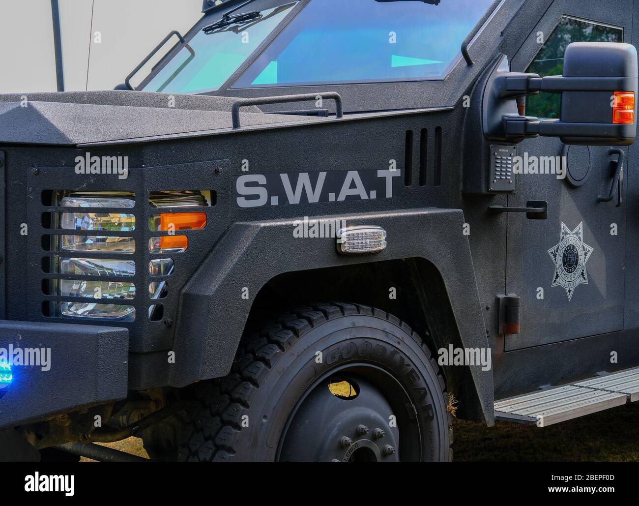 Front of SWAT Truck Stock Photo