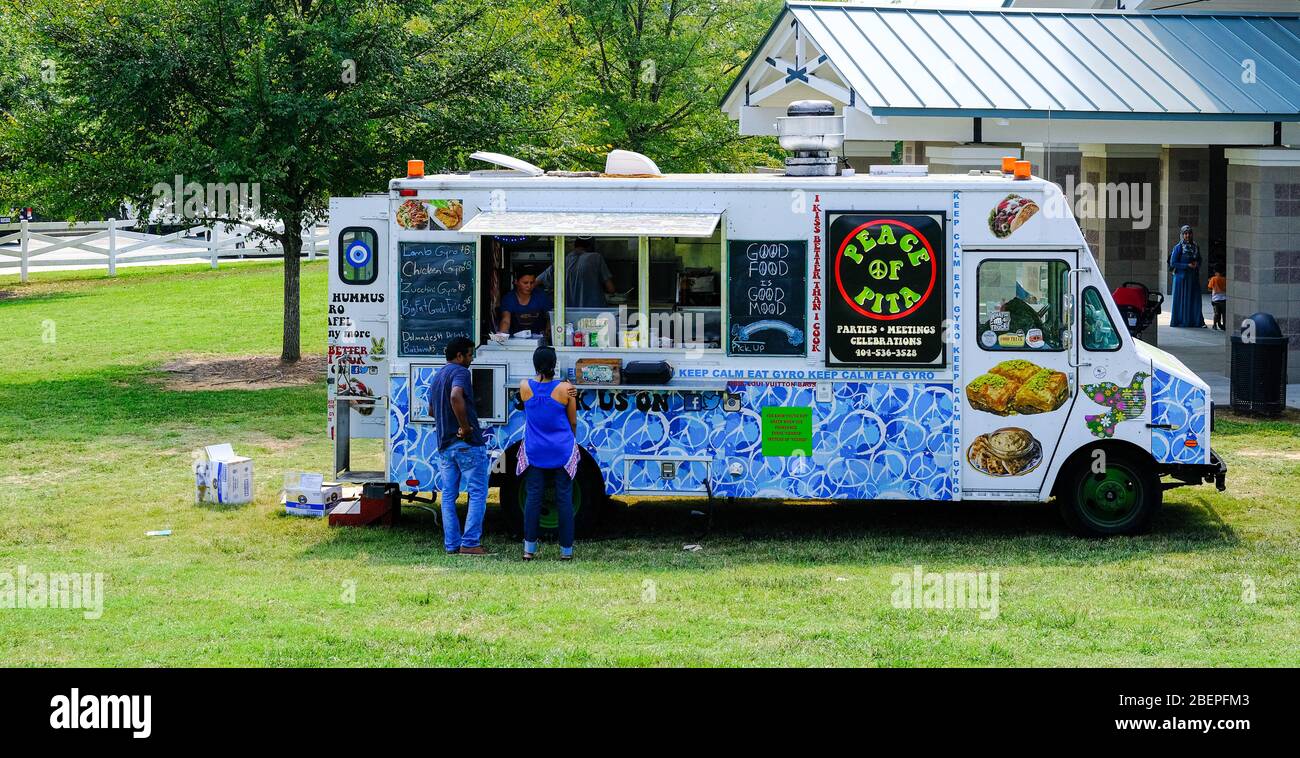 Peace of Pita Food Truck at Fair Stock Photo