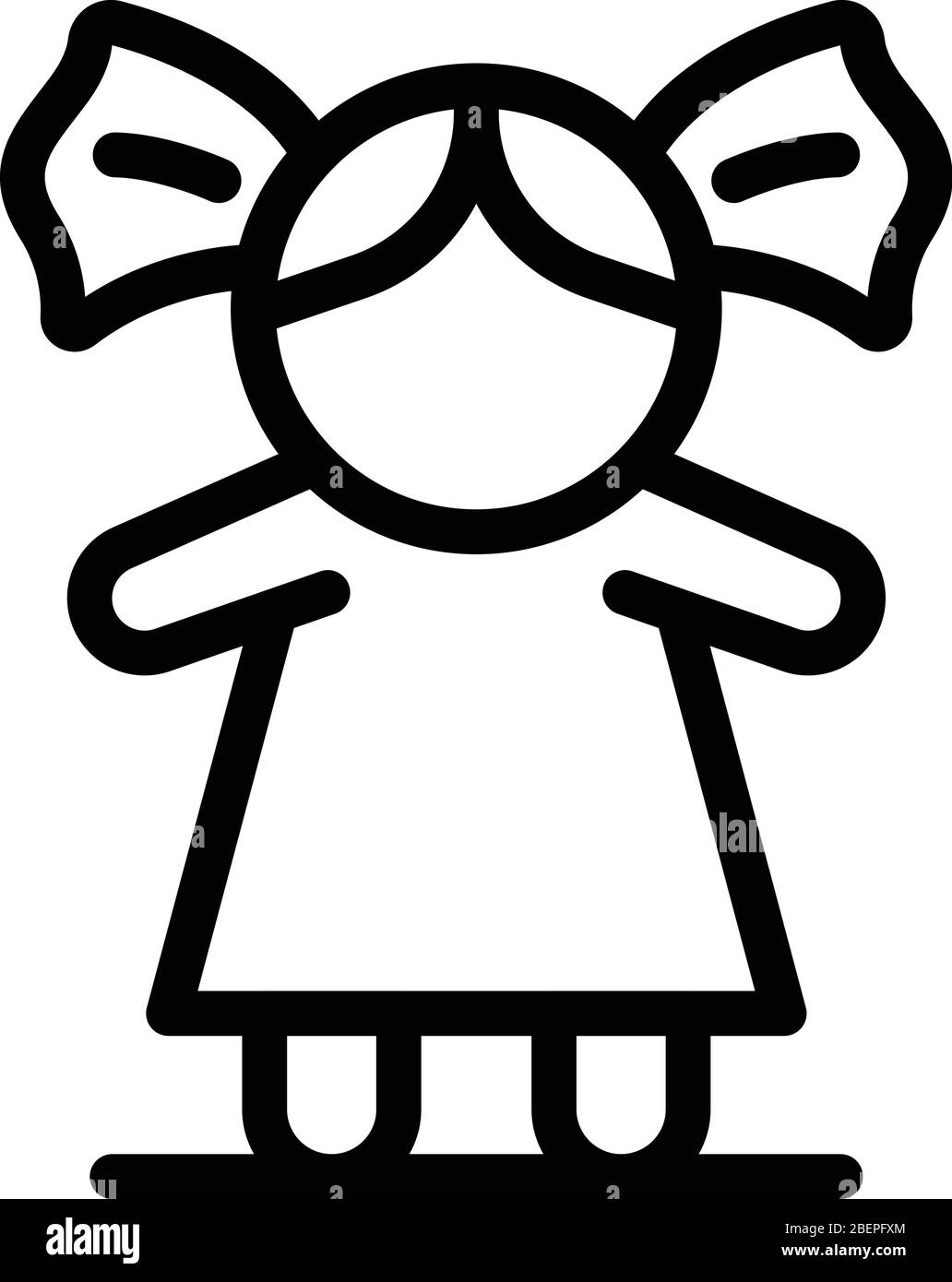 Kid doll icon, outline style Stock Vector