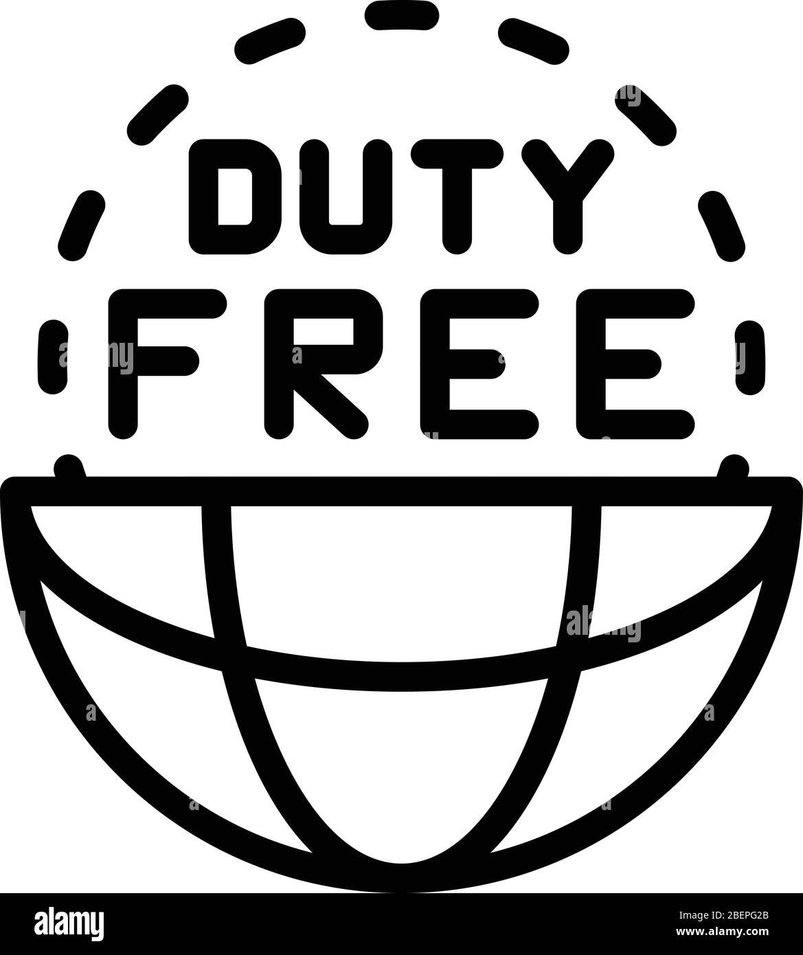 Global duty free icon, outline style Stock Vector