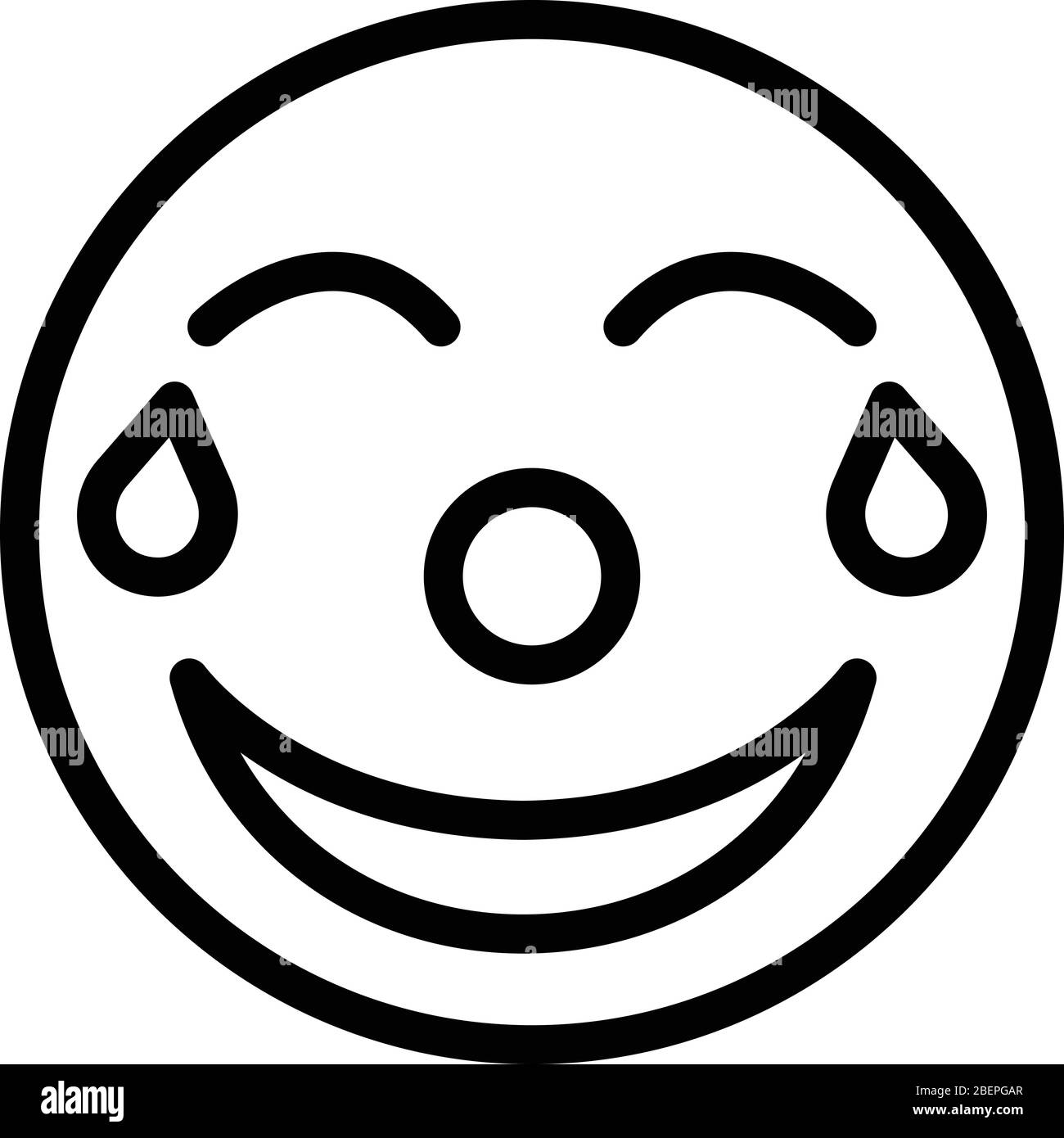 Laughing emoji icon, outline style Stock Vector