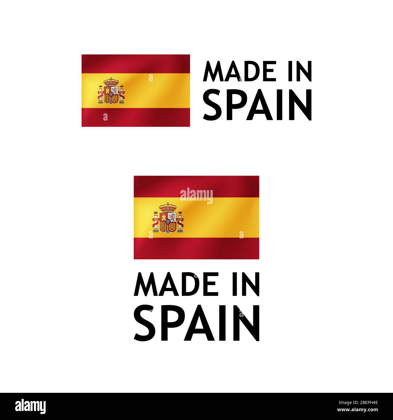 Made in Spain Label, Vector Tag template with Spanish Flag isolated on