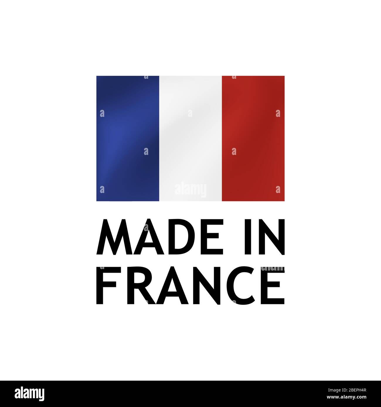 Made in France Label, Vector Tag template with French Flag isolated on white. Stock Vector