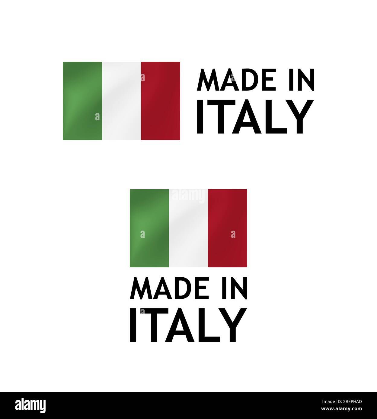 Made in Italy Label, Vector Tag template with Italian Flag isolated on white Stock Vector Image