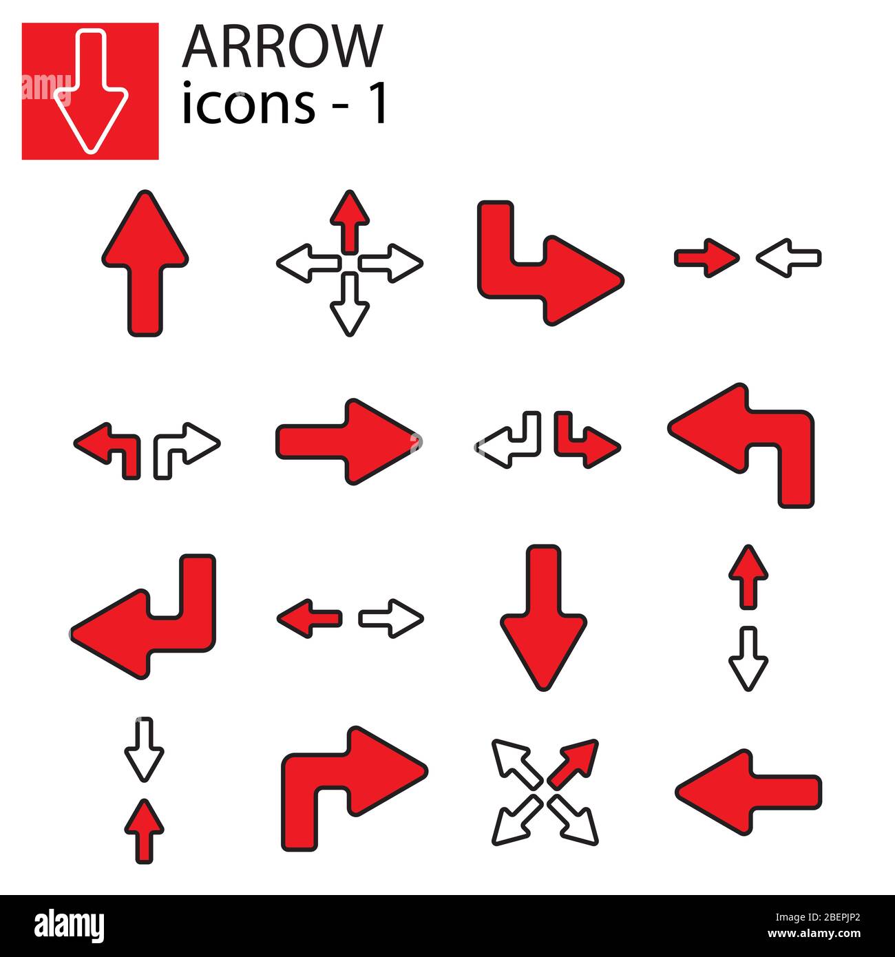 Web icons set - Line arrows Stock Vector
