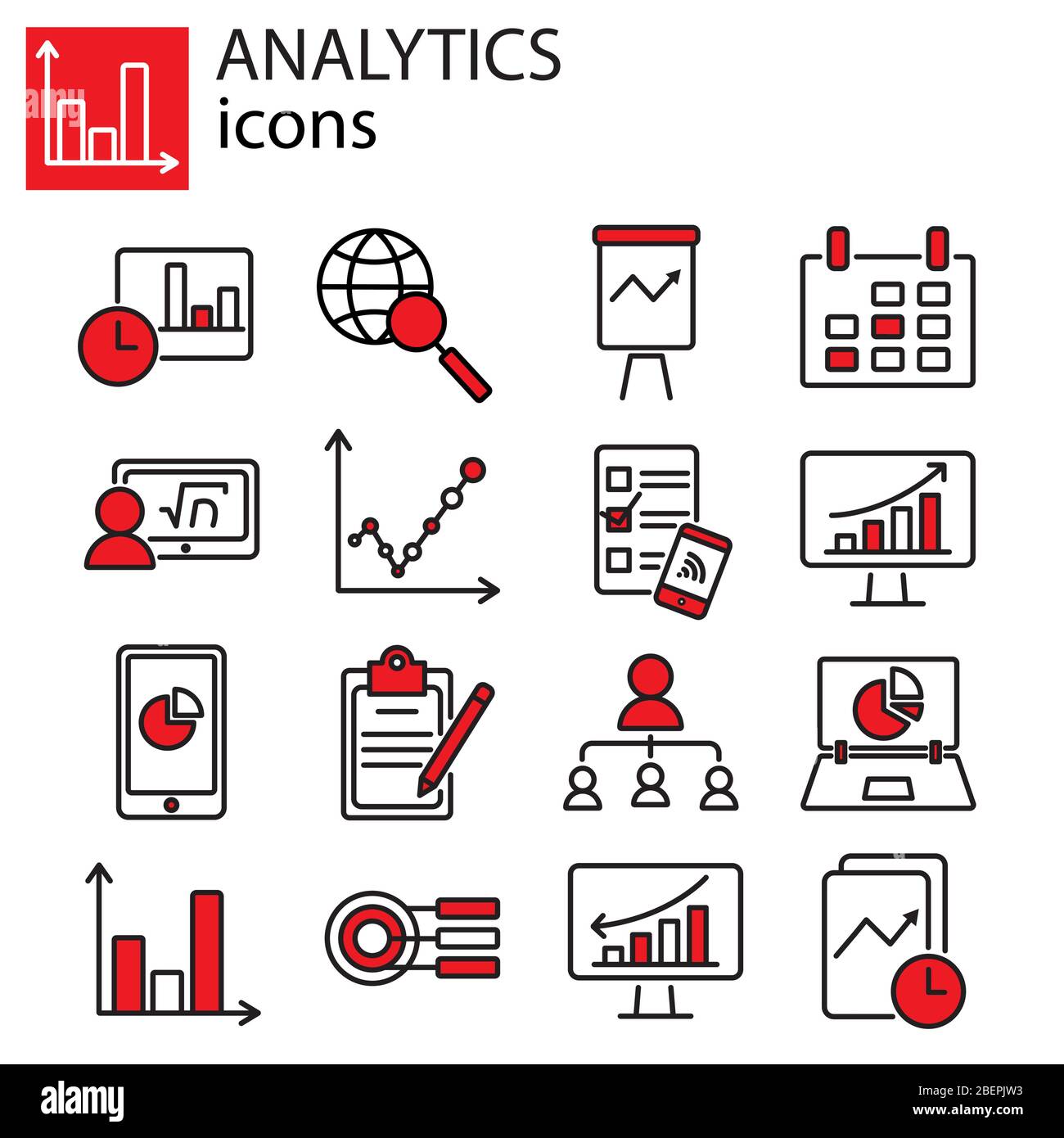 Web icons set - Search Engine Optimization, Analytics Stock Vector