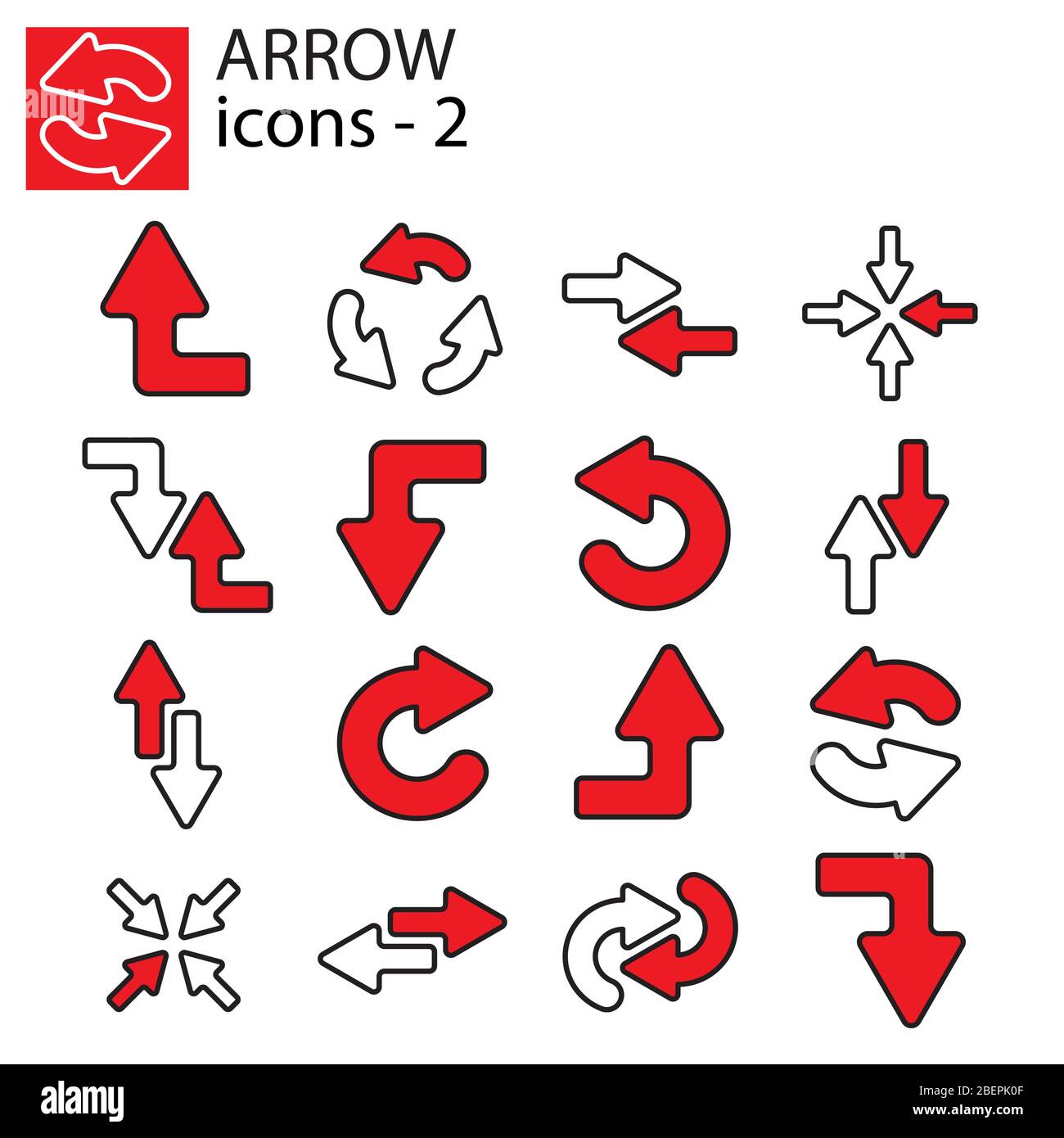 Web icons set - Line arrows Stock Vector