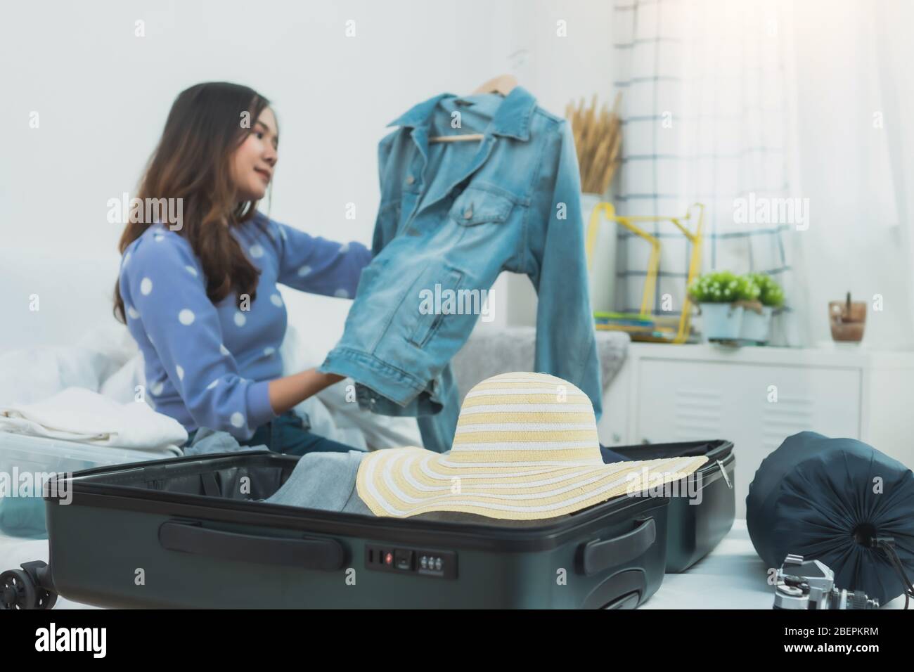 Preparation and trip planning on holiday concept, Thai and Asia happy