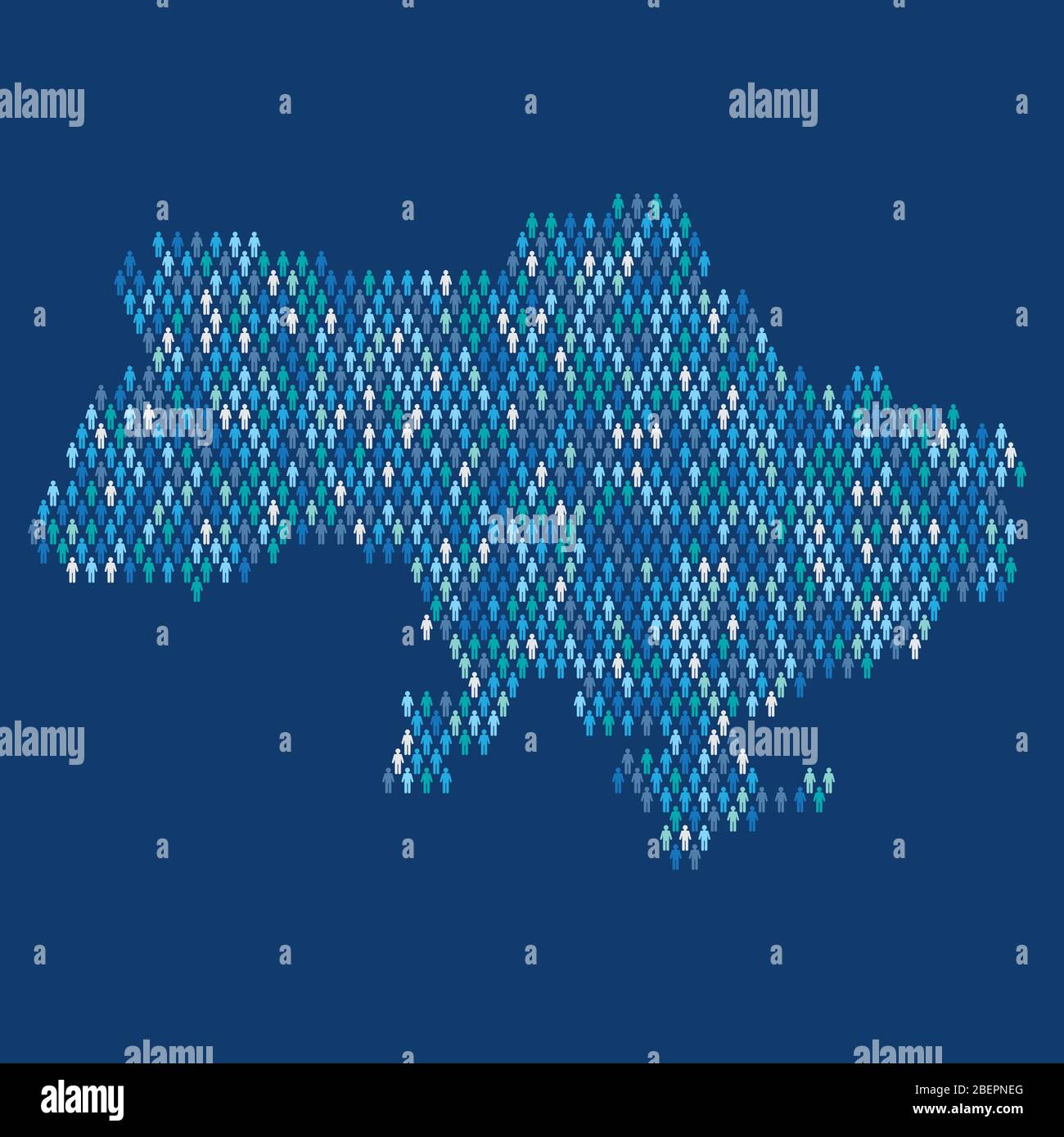 Ukriane population infographic. Map made from stick figure people Stock ...