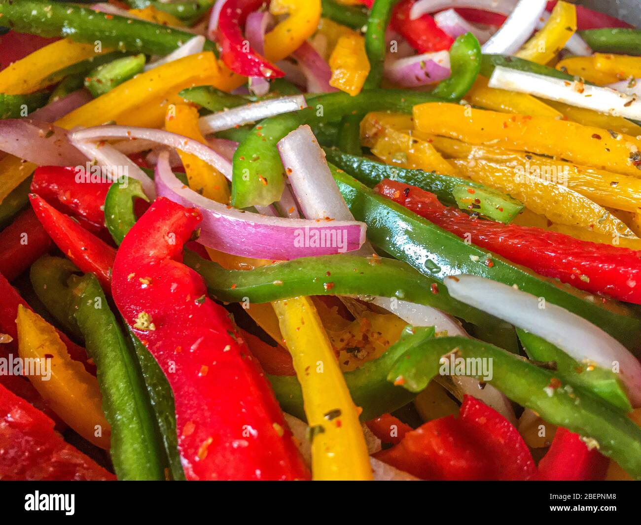 Three sliced green bell peppers hi-res stock photography and images - Alamy