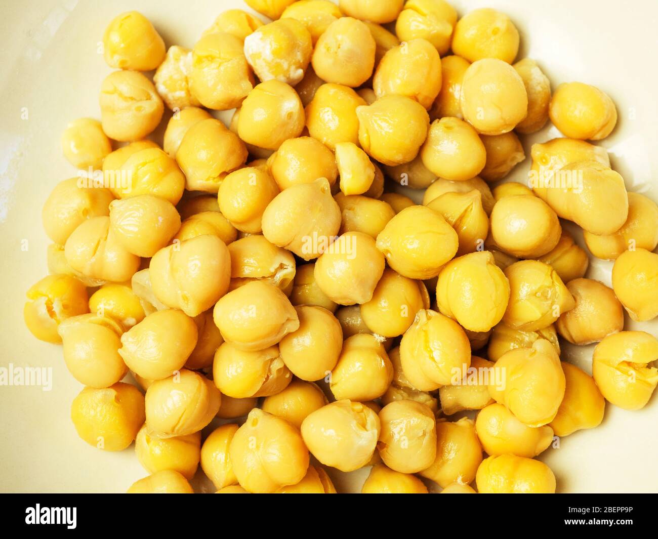 A bowl of cooked chick peas Stock Photo