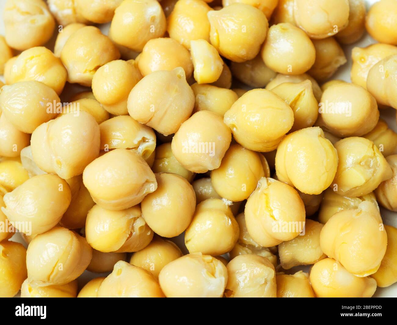 Close up of cooked chick peas Stock Photo