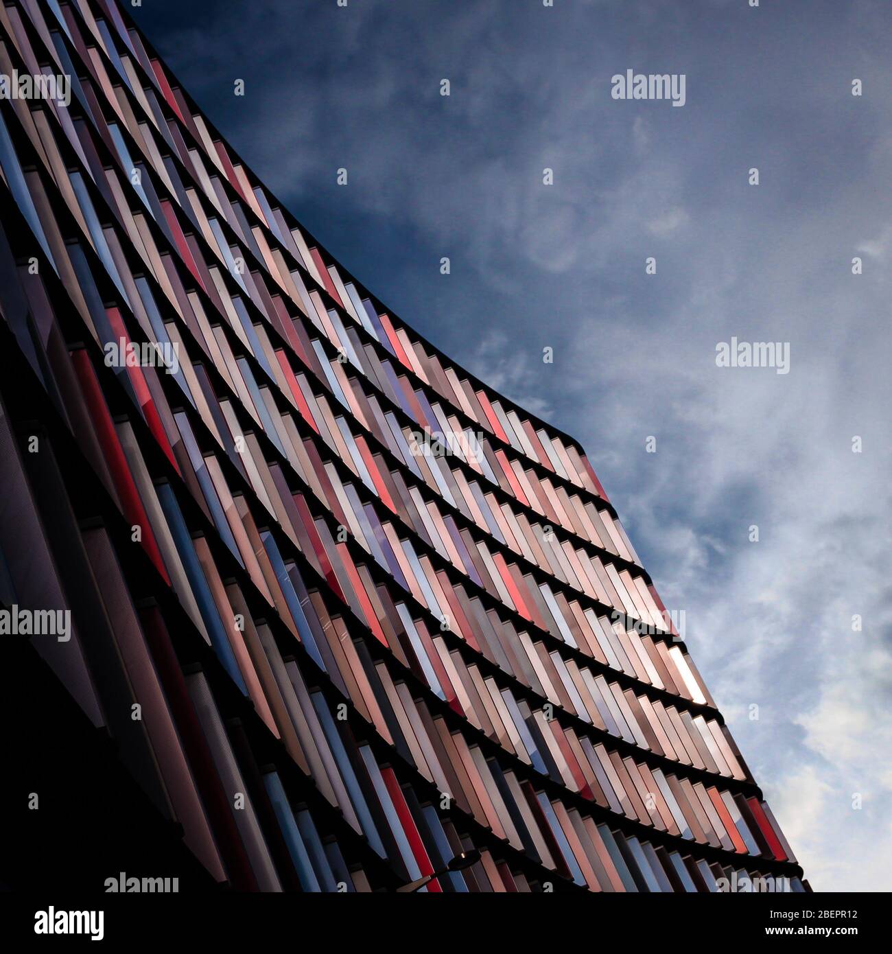 Bright panels of color on a modern architecture building of London, UK ...