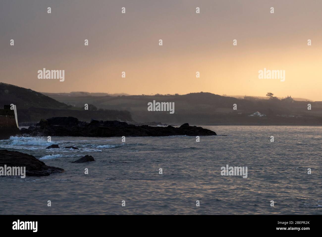 Early morning light on the beach at Marazion in Cornwall England UK Stock Photo