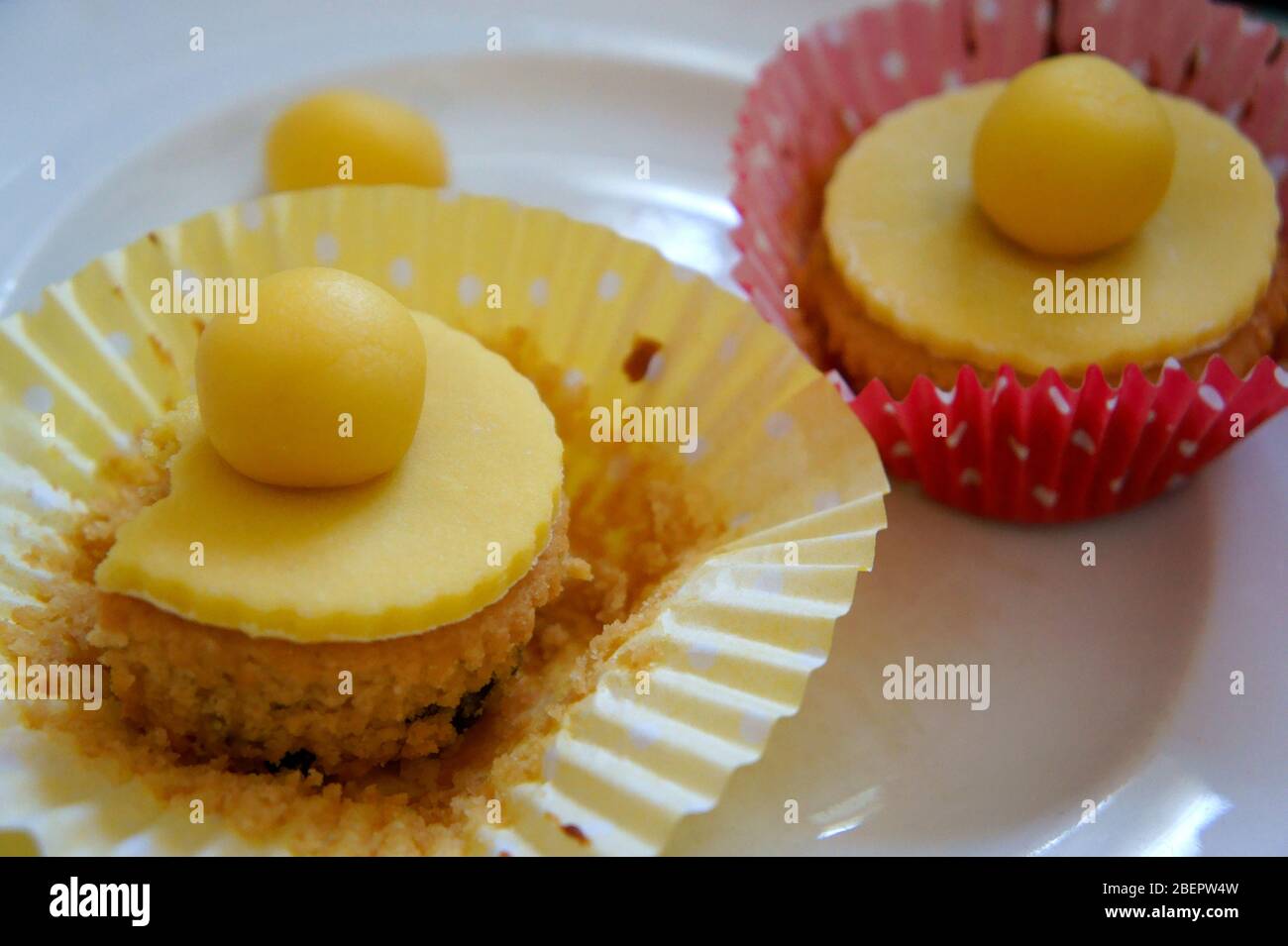 Lemon Simnel Cupcakes Stock Photo