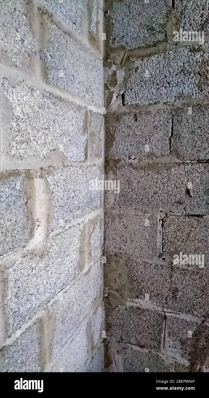 cinder block wall, cinder block wall texture Stock Photo