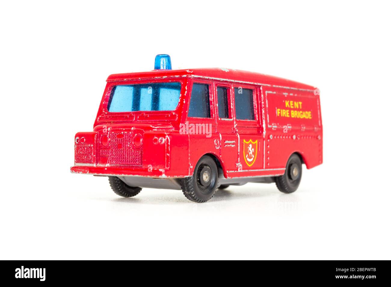 Lesney Products Matchbox model toy car 1-75 series no.57 Land-Rover Fire Truck Stock Photo