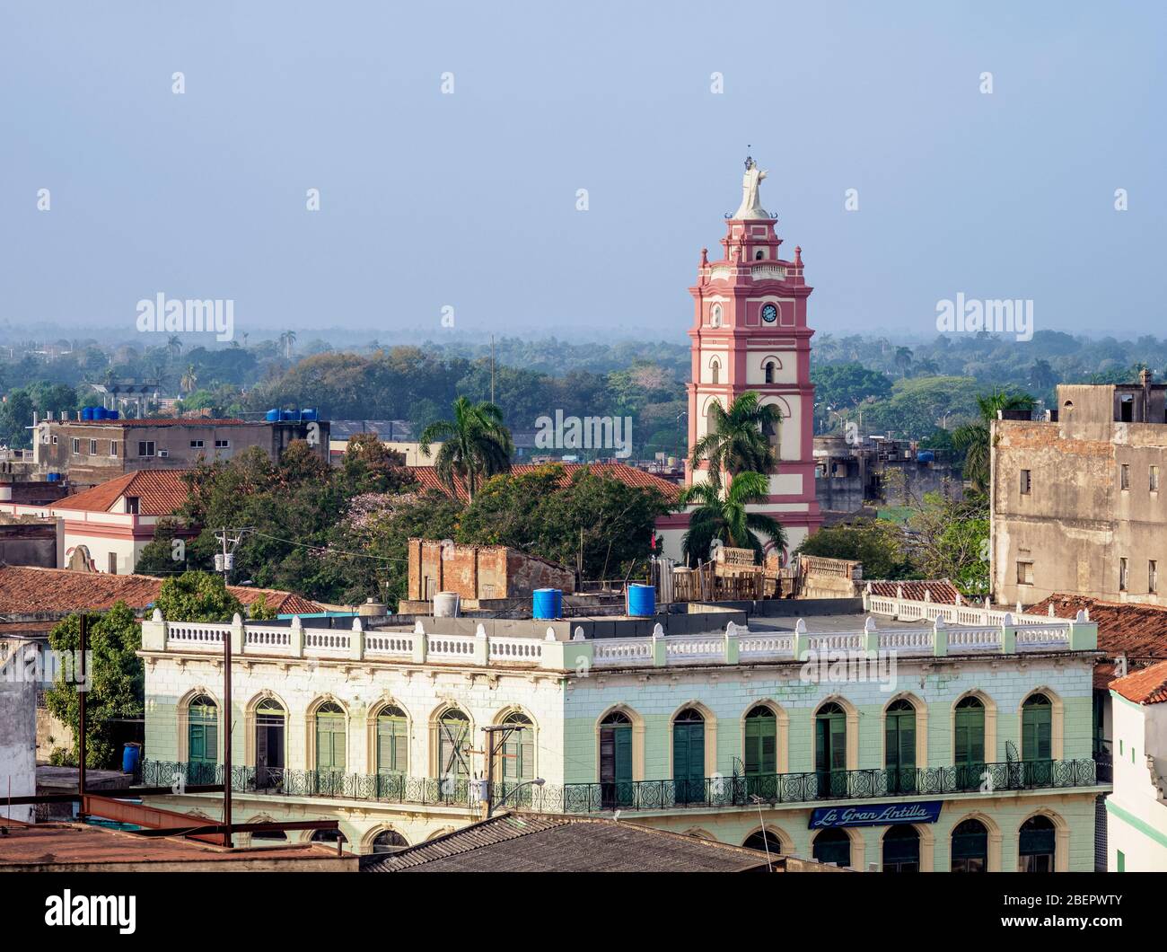 Old Town with Cathedral Tower, elevated view, Camaguey, Camaguey ...