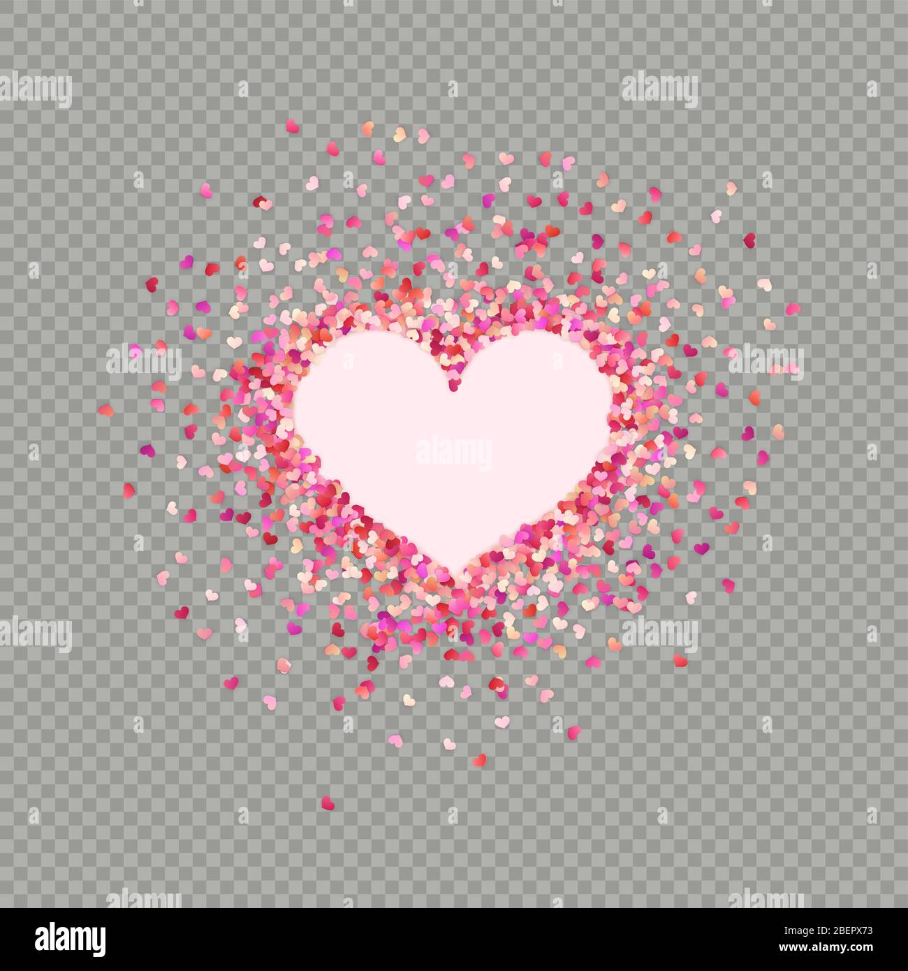 Colorful Background with Heart Confetti. Vector illustration EPS