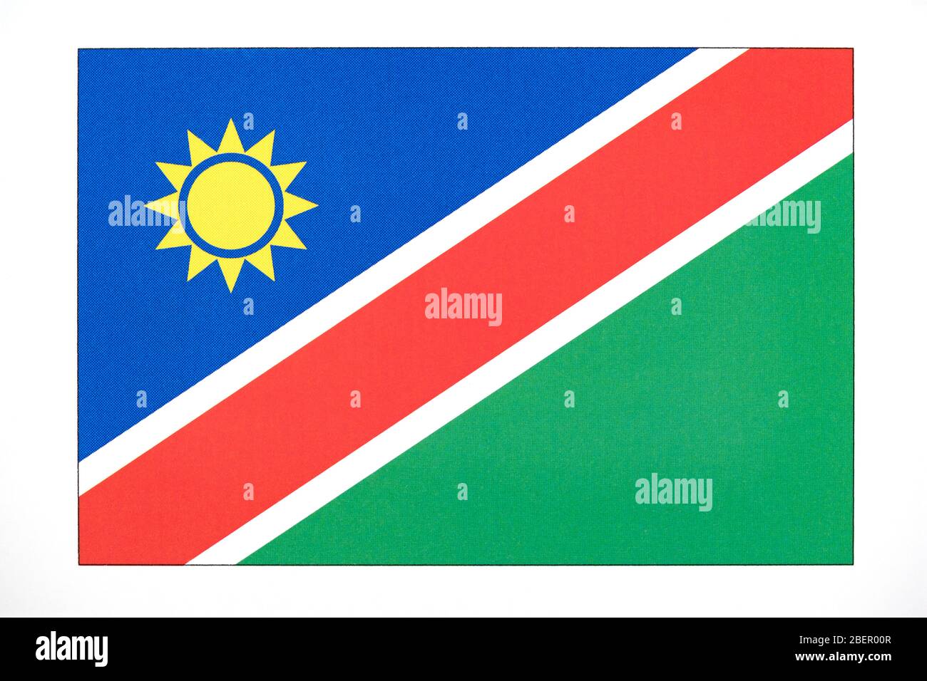 National flag of Namibia. Stock Photo