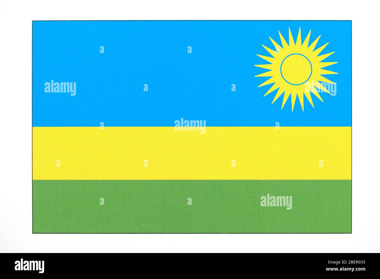 National flag of Rwanda. Stock Photo
