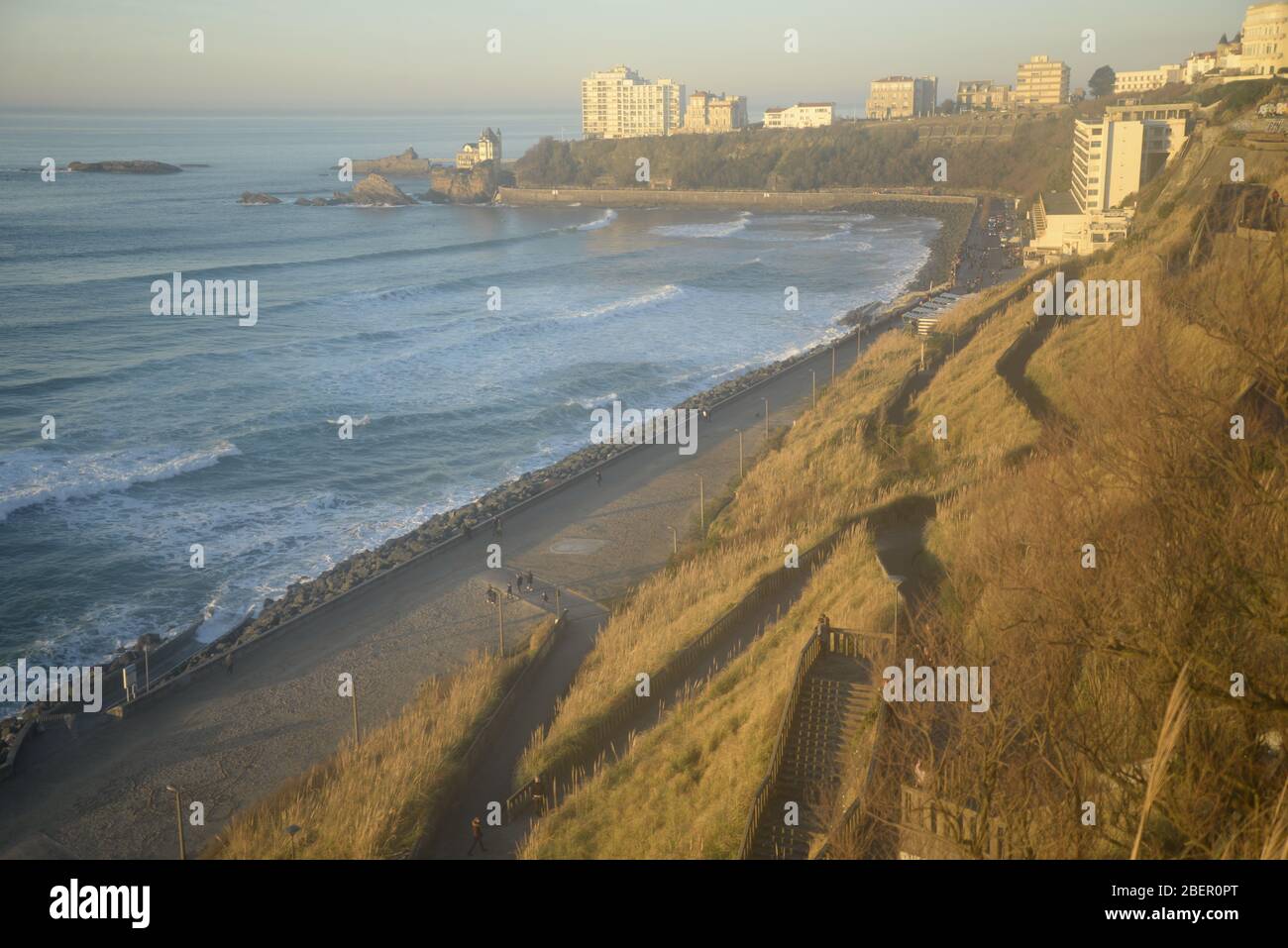 Tranquil pathways leading down to the Basque Coast, pasakdek Stock Photo