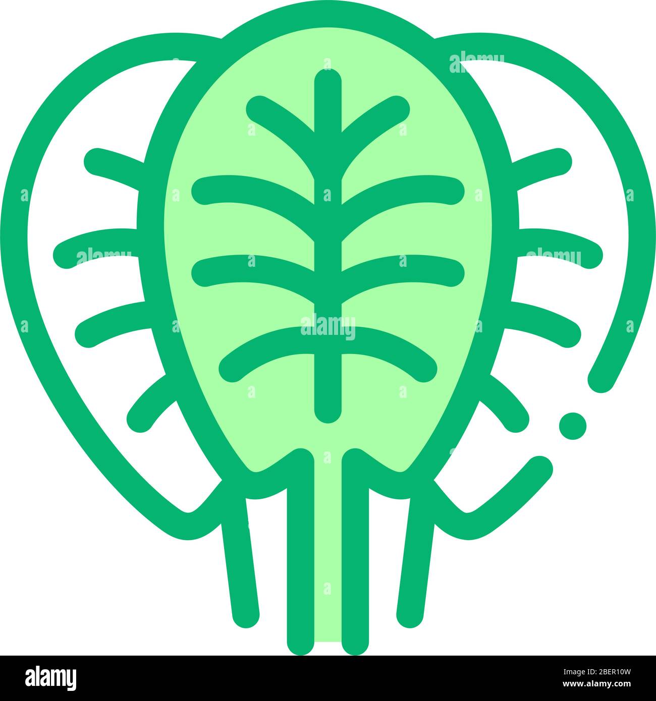 spinach leaves icon vector outline illustration Stock Vector Image ...