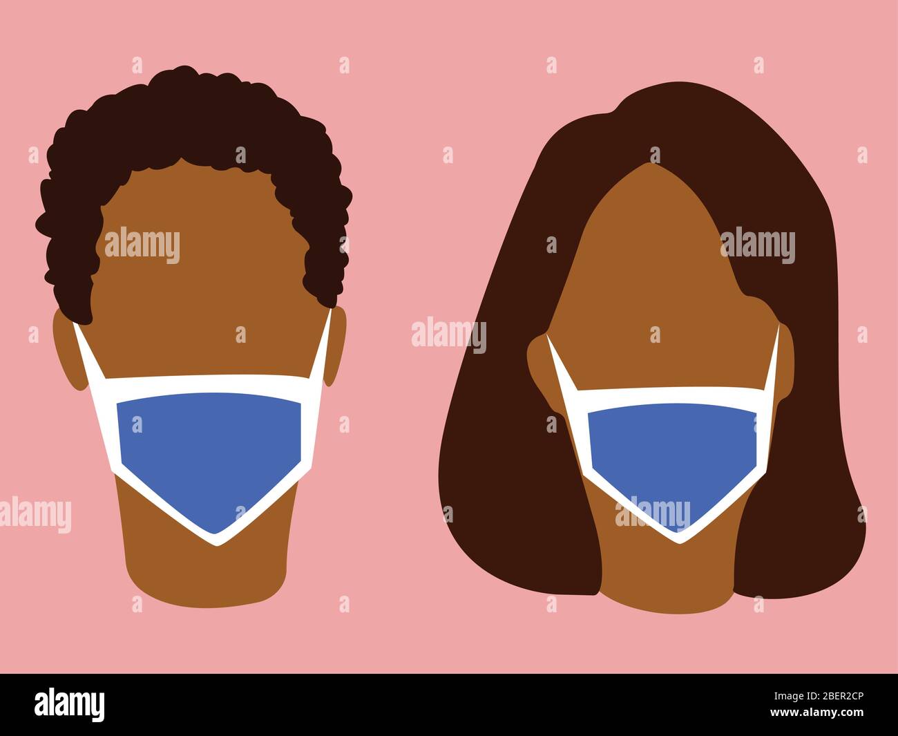 Couple wearing medical face mask. Concept of coronavirus quarantine vector illustration. Novel coronavirus (2019-nCov). Covid19. Stock Vector