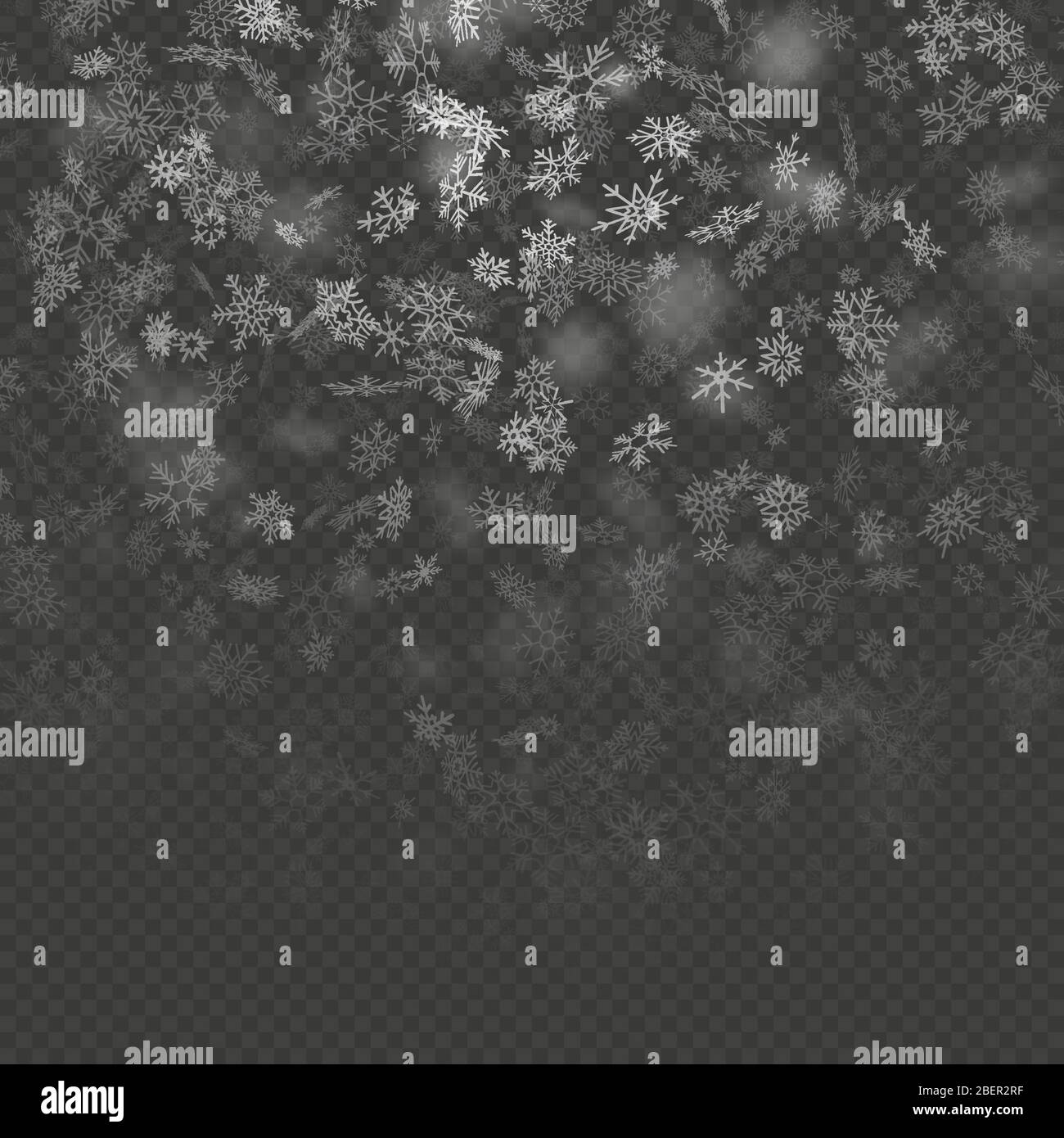 Realistic falling Christmas decoration snowflakes effect isolated on ...
