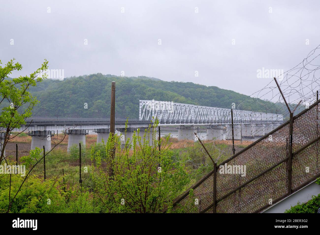 View of Freedom Bridge, South Korea. Stock Photo