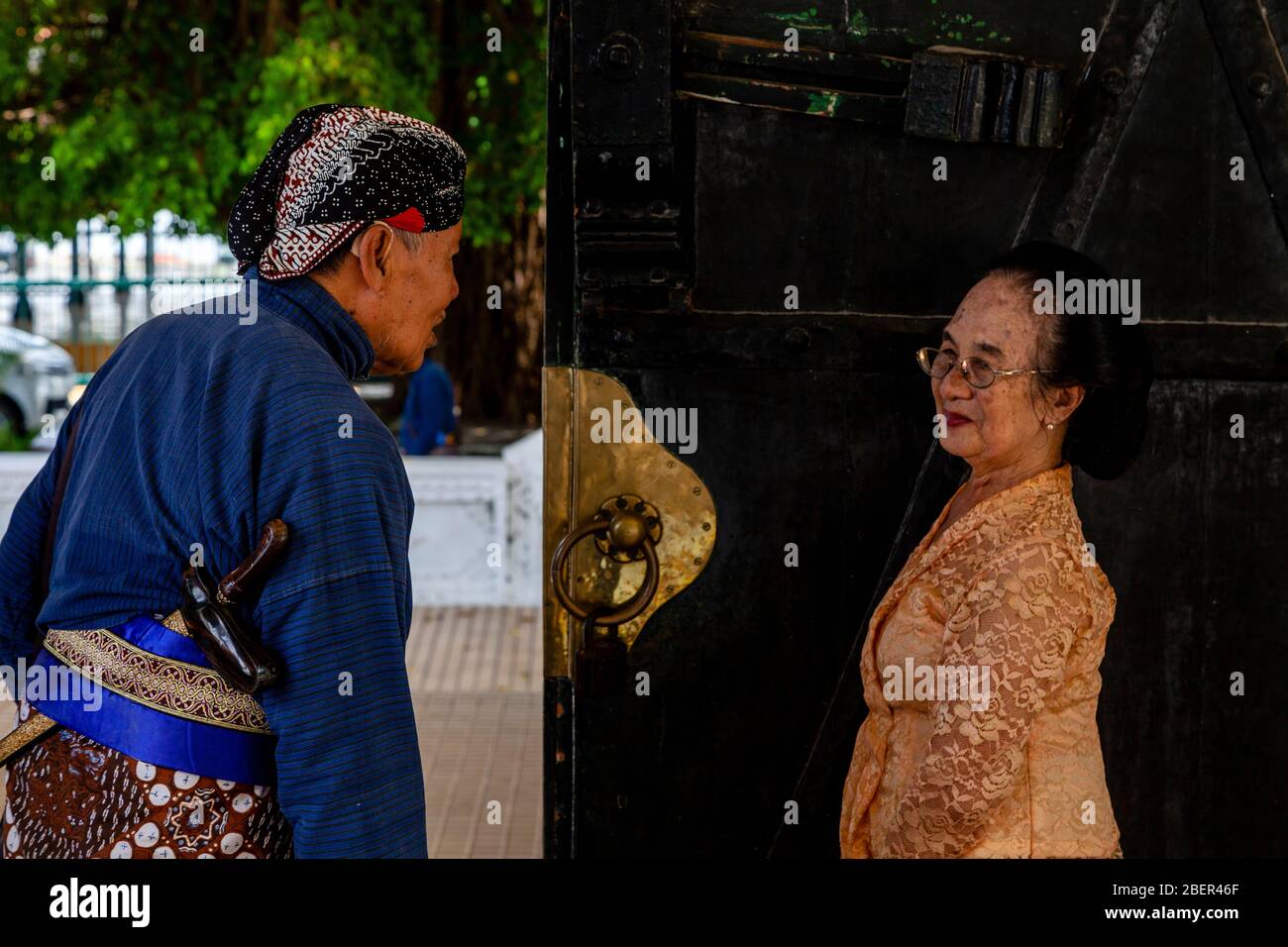 Gamelin (Traditional Indonesian Orchestre) Performers, The Sultan’s Palace (The Kraton), Yogyakarta, Java, Indonesia. Stock Photo