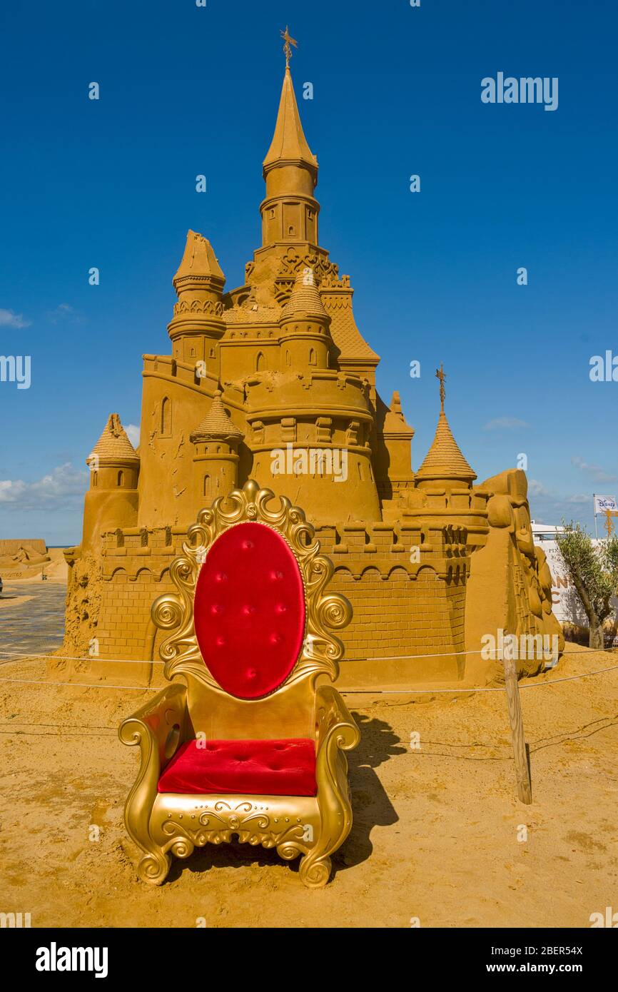 the Sand Sculpture Festival, Cinderella sand castles, on the beach of