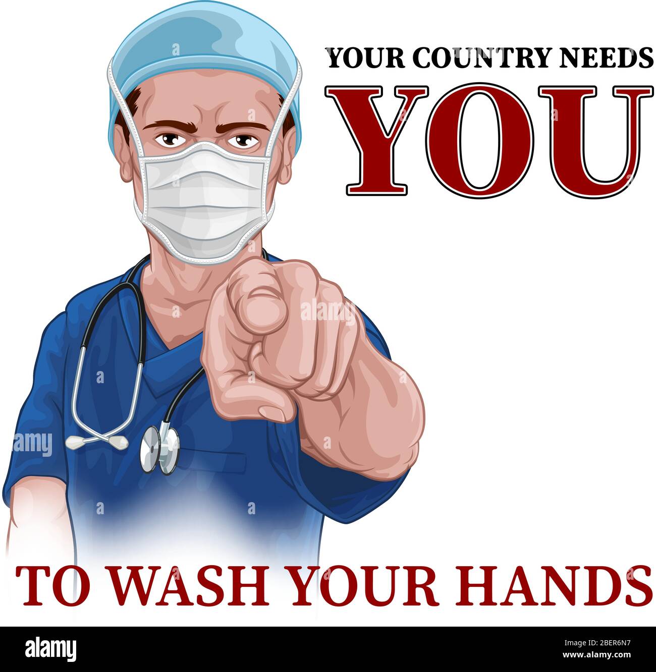 Nurse Doctor Pointing Your Country Needs You Stock Vector