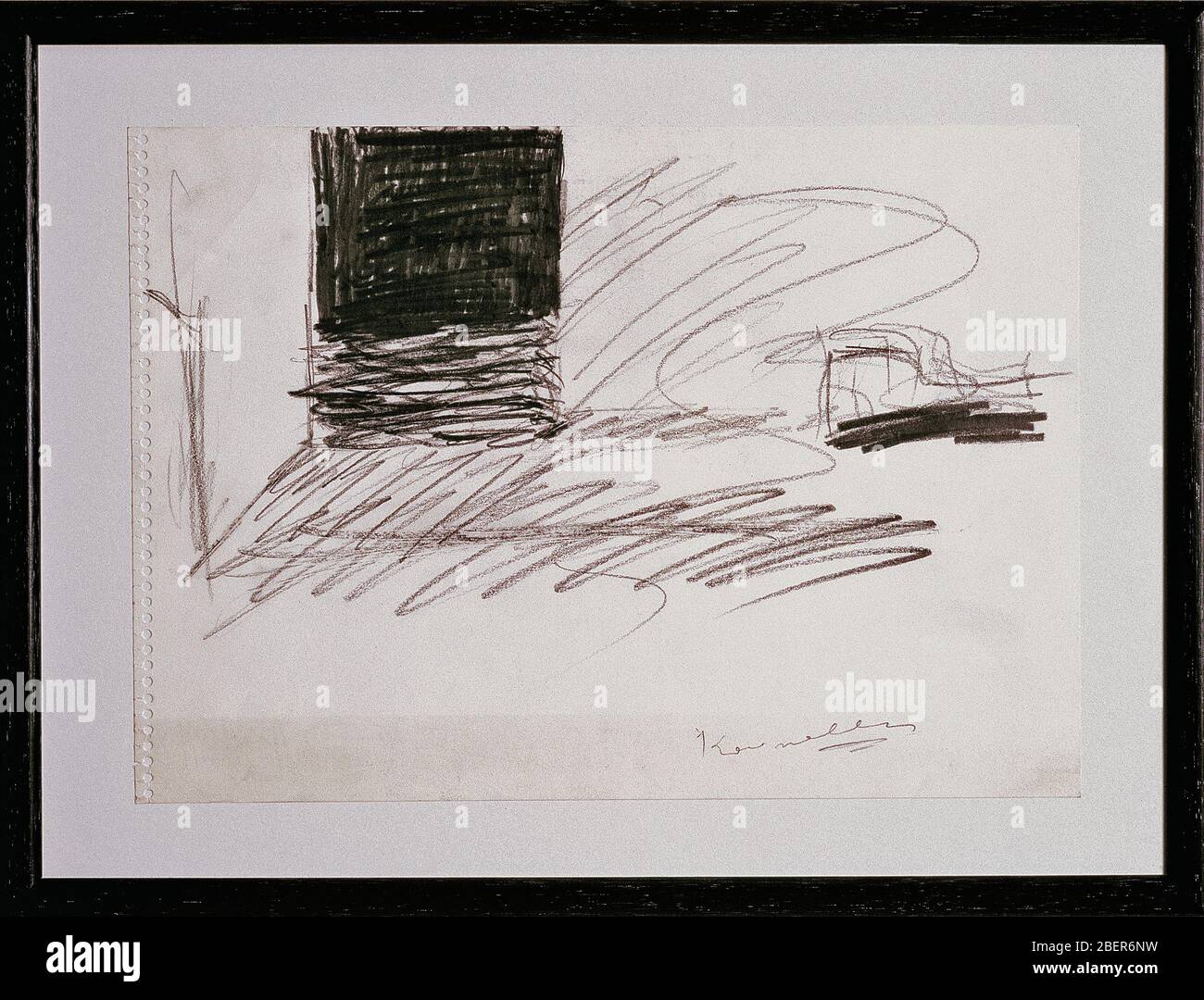 Sketch drawing (I colori città che sale) of Jannis Kounellis at CAMUSA Museum Contemporary Art Cassino, Italy Stock Photo