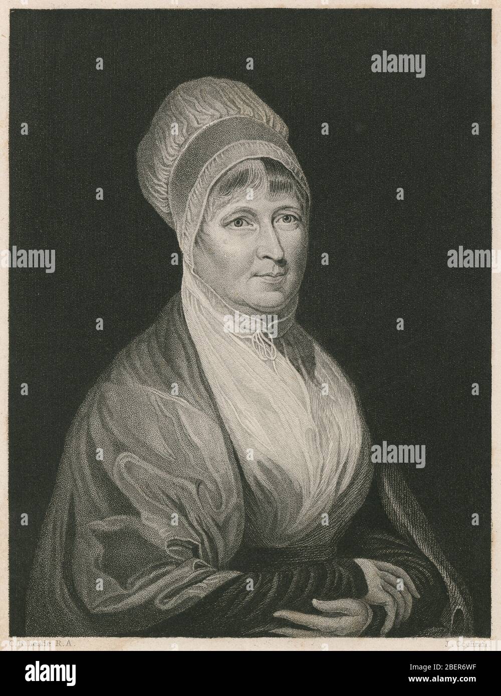 Antique engraving, Elizabeth Fry. Elizabeth Fry (1780-1845), often referred to as Betsy Fry, was an English prison reformer, social reformer and, as a Quaker, a Christian philanthropist. SOURCE: ORIGINAL ENGRAVING Stock Photo
