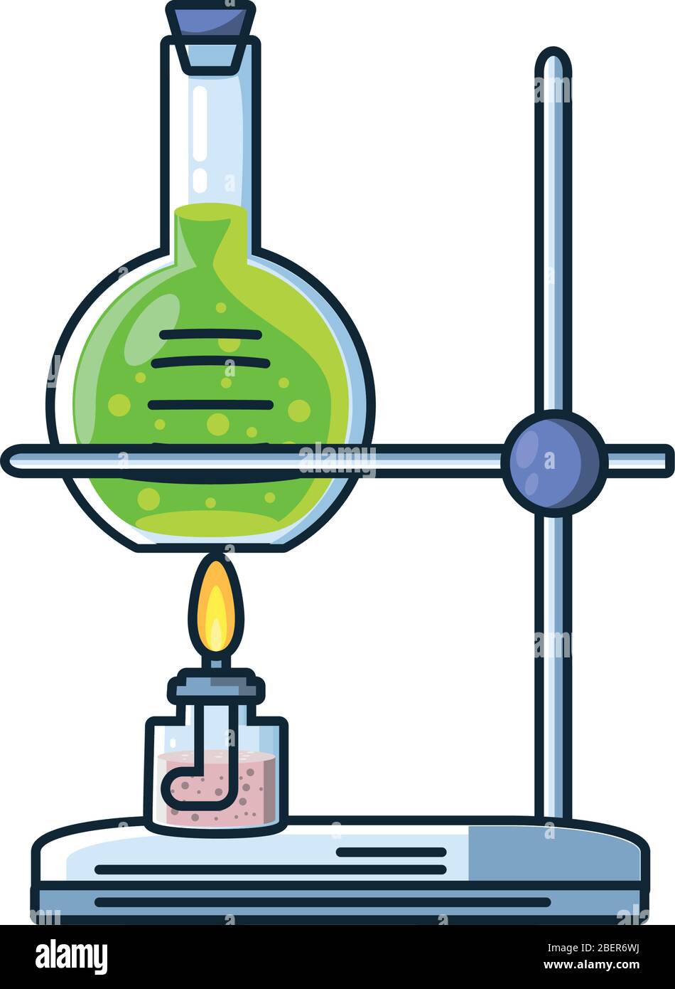 laboratory burner with tube test on white background vector