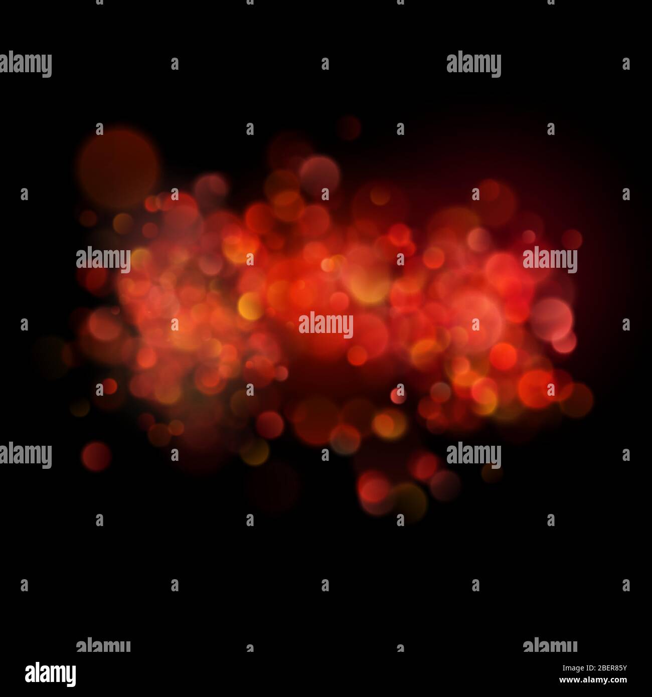Abstract defocused circular red bokeh on dark background. EPS 10 Stock Vector