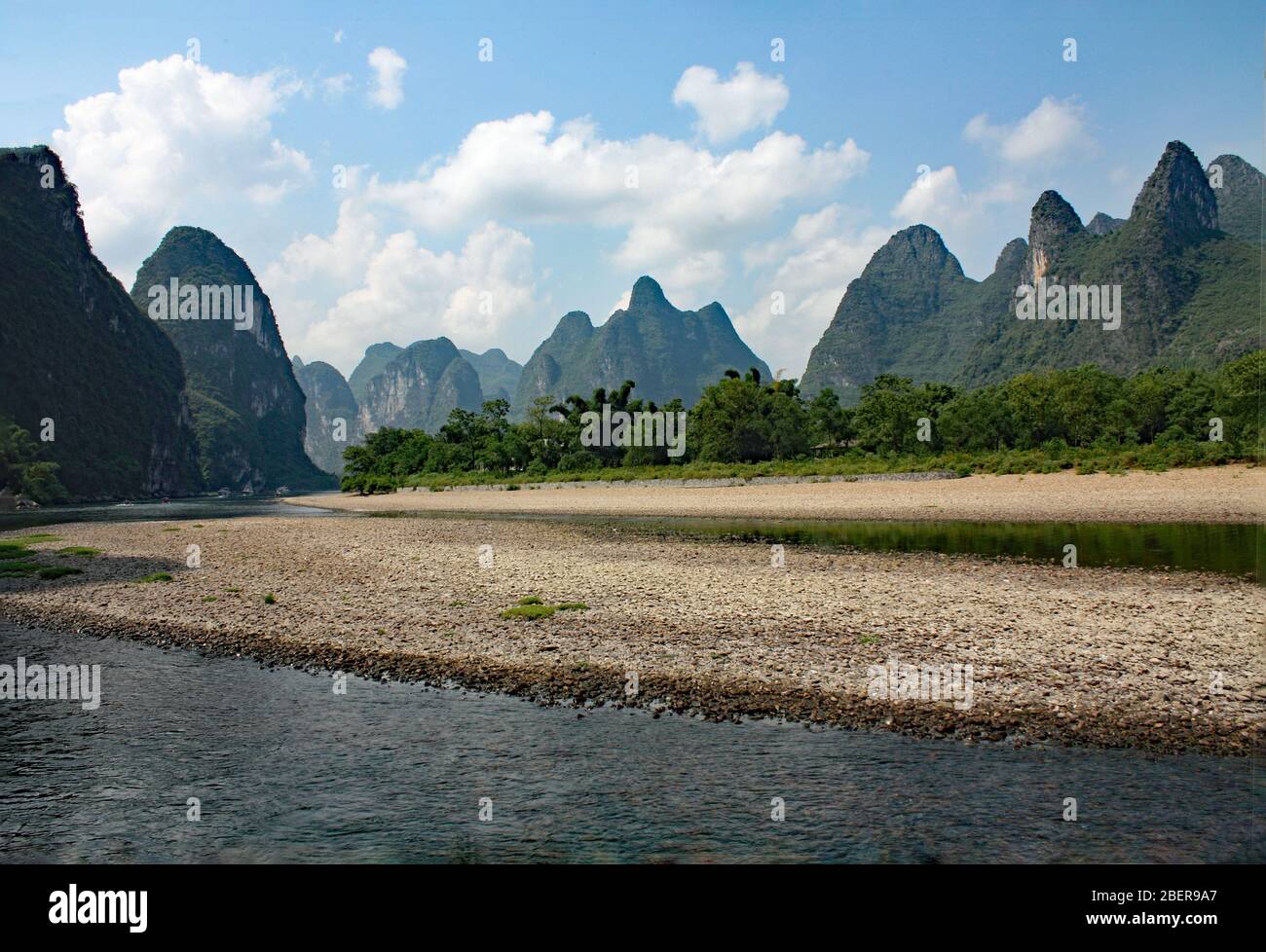 Karst Mountains on the Li River in China Guilin Stock Photo