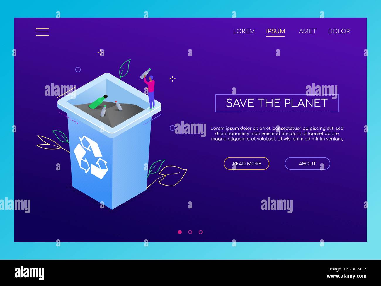 Save the planet - modern colorful isometric vector web banner Stock Vector