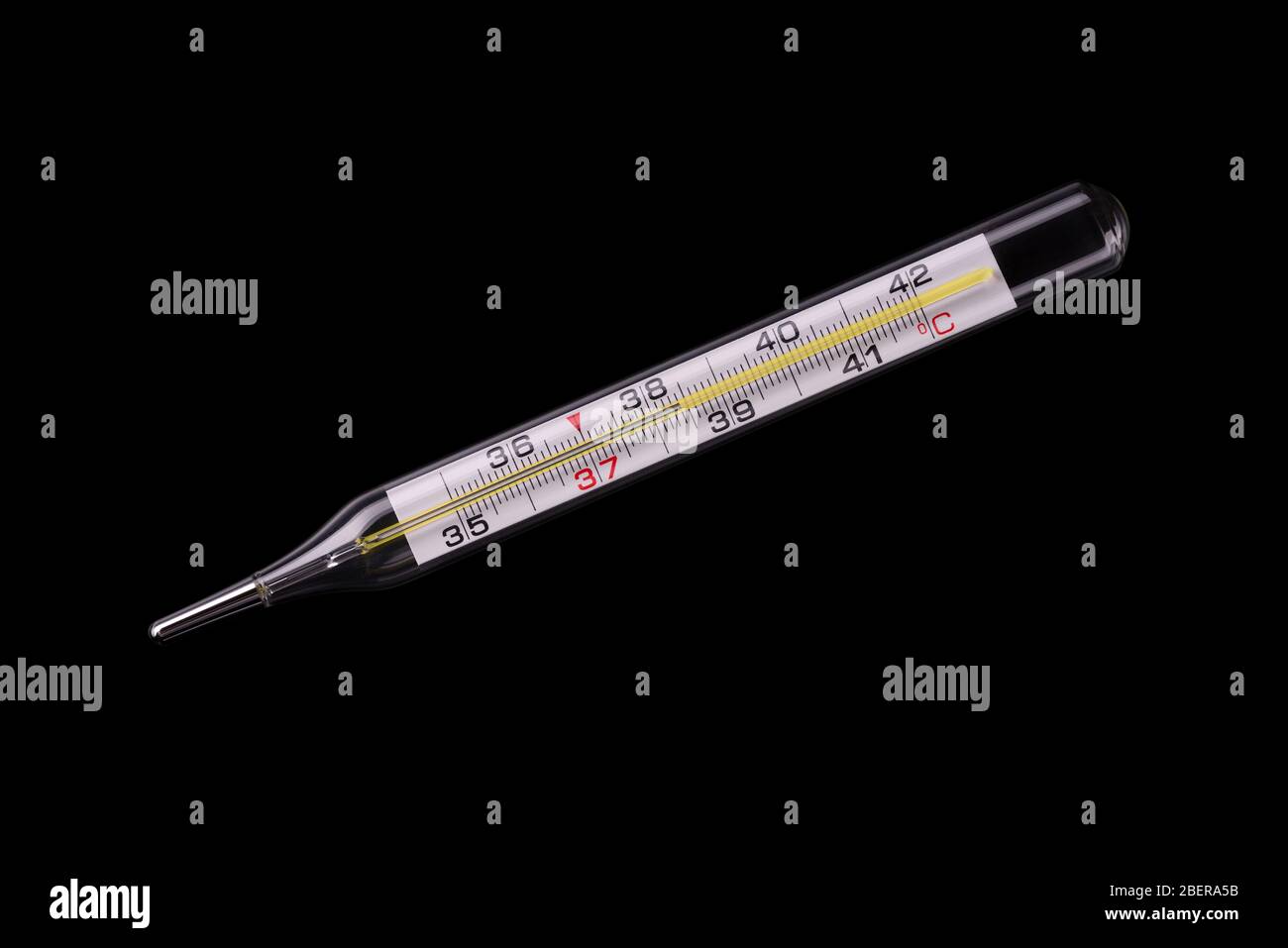 set of realistic mercury thermometer isolated illustration or room