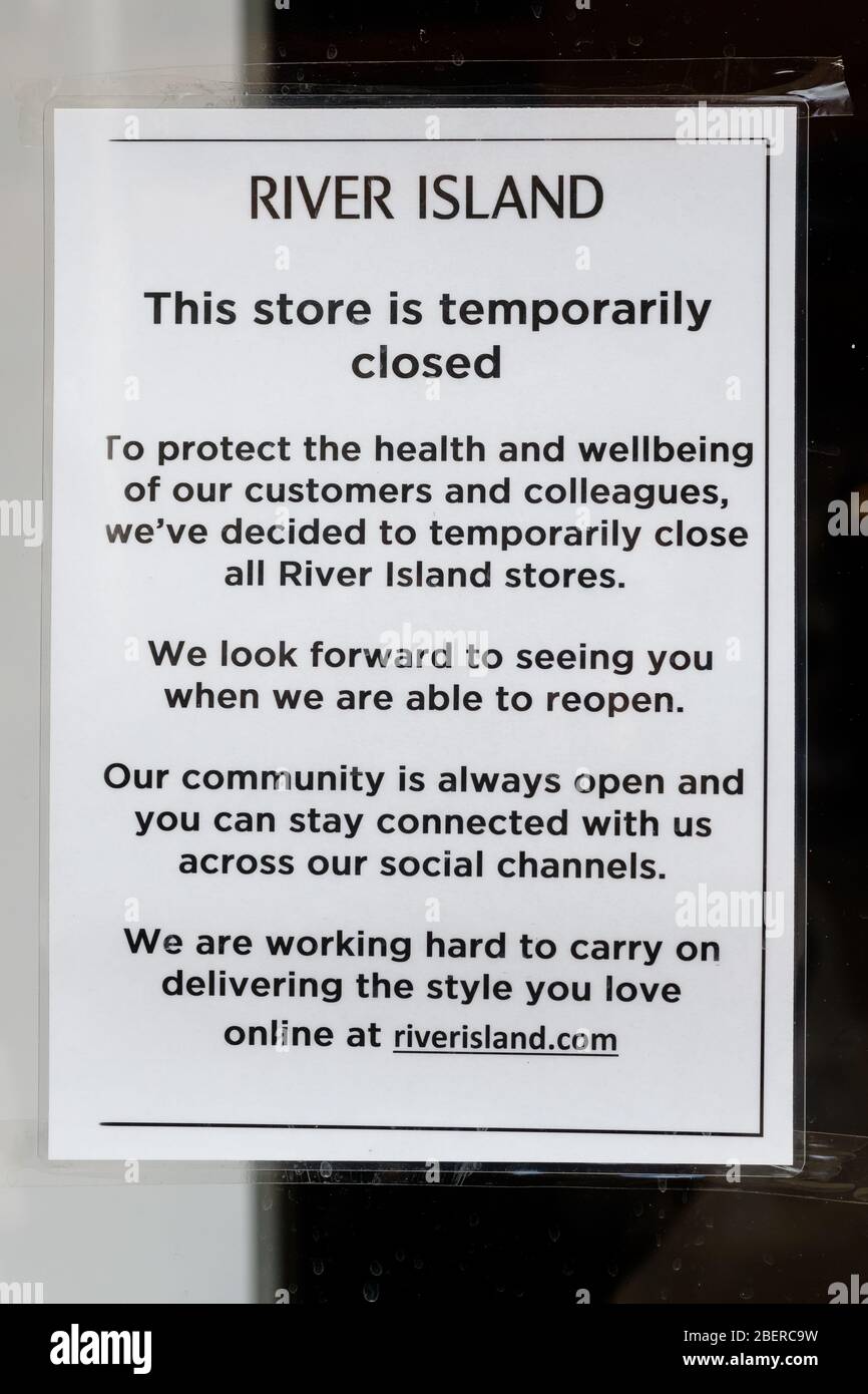 Coved virus shop closure sign Stock Photo - Alamy