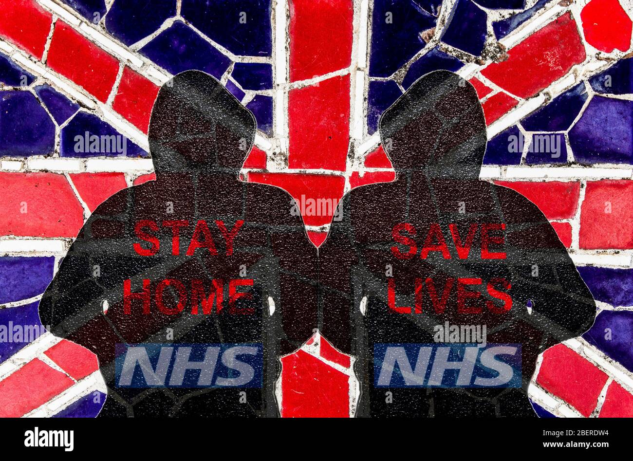 Stay home, save lives, NHS, coronavirus, covid 19, quarantine, social distancing... concept Stock Photo