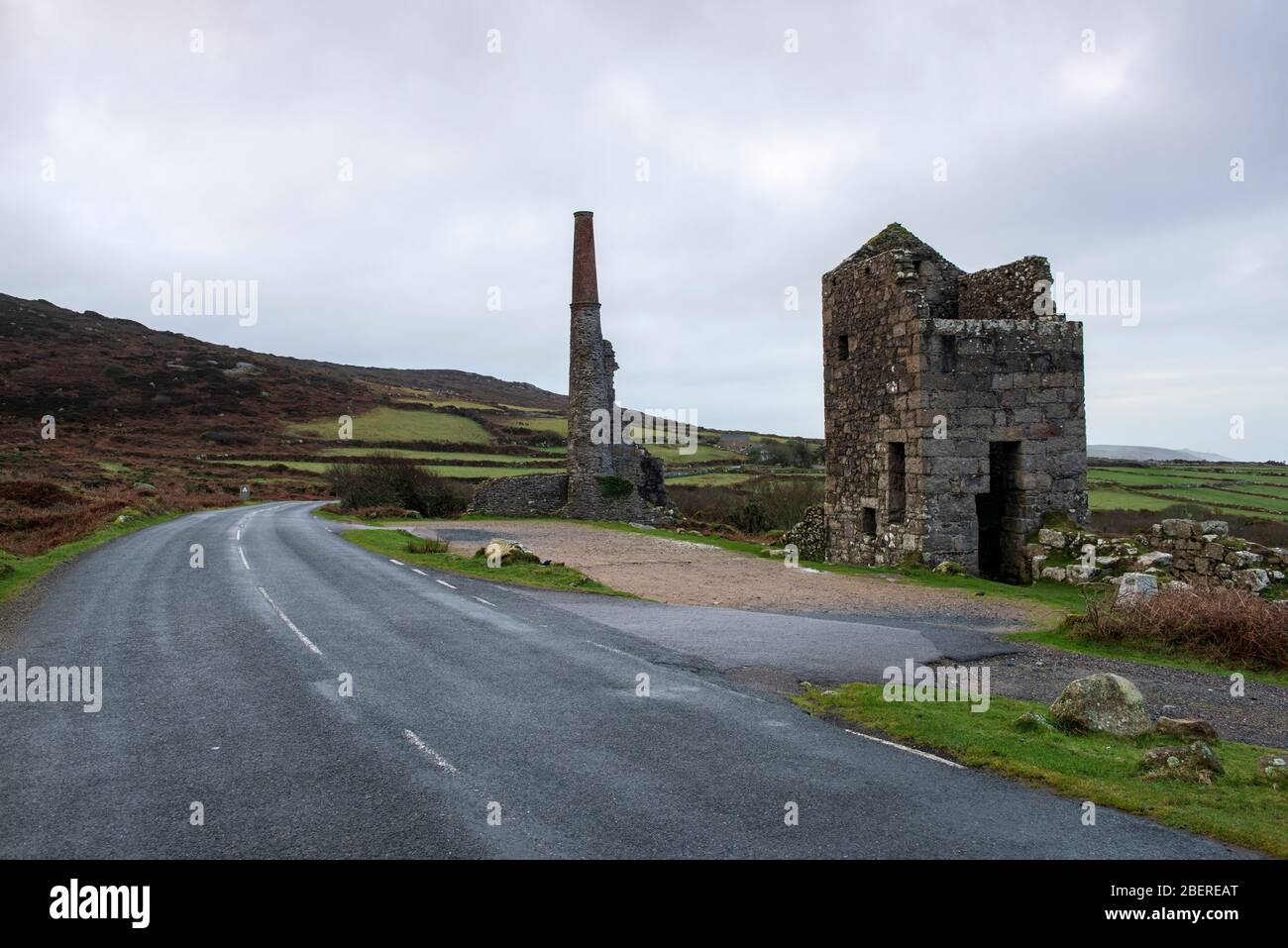 Botallack Mine and Count House Car