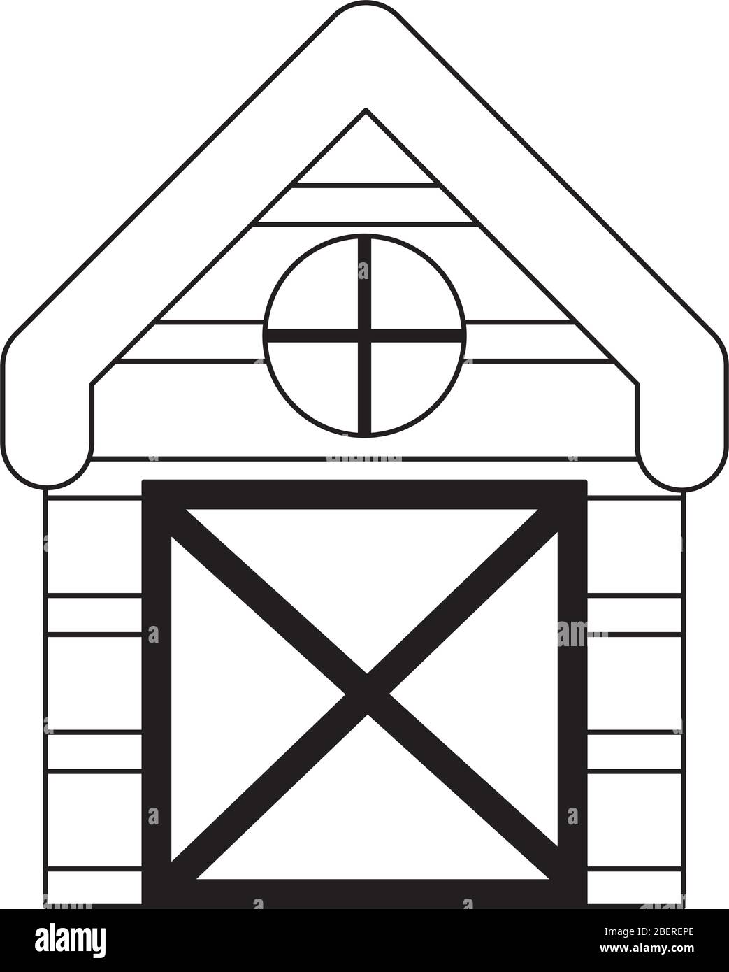farm wooden barn isolated icon on white background vector illustration ...