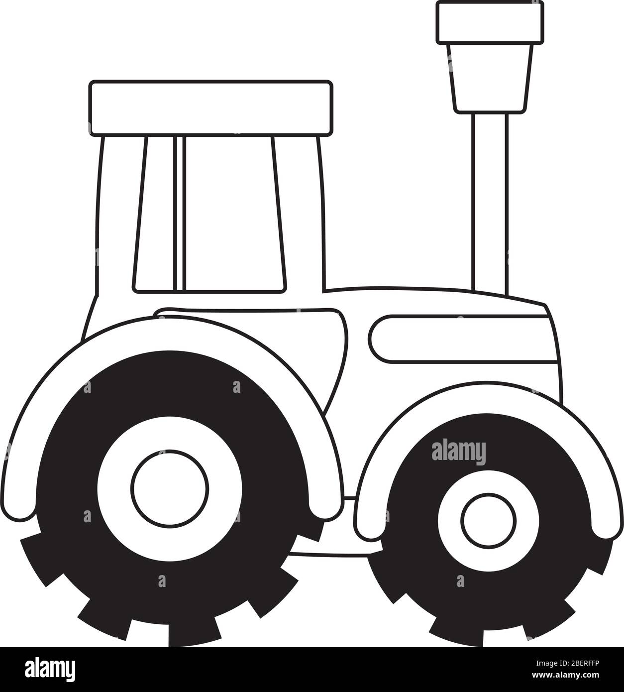 tractor agriculture farm transport isolated icon on white background ...