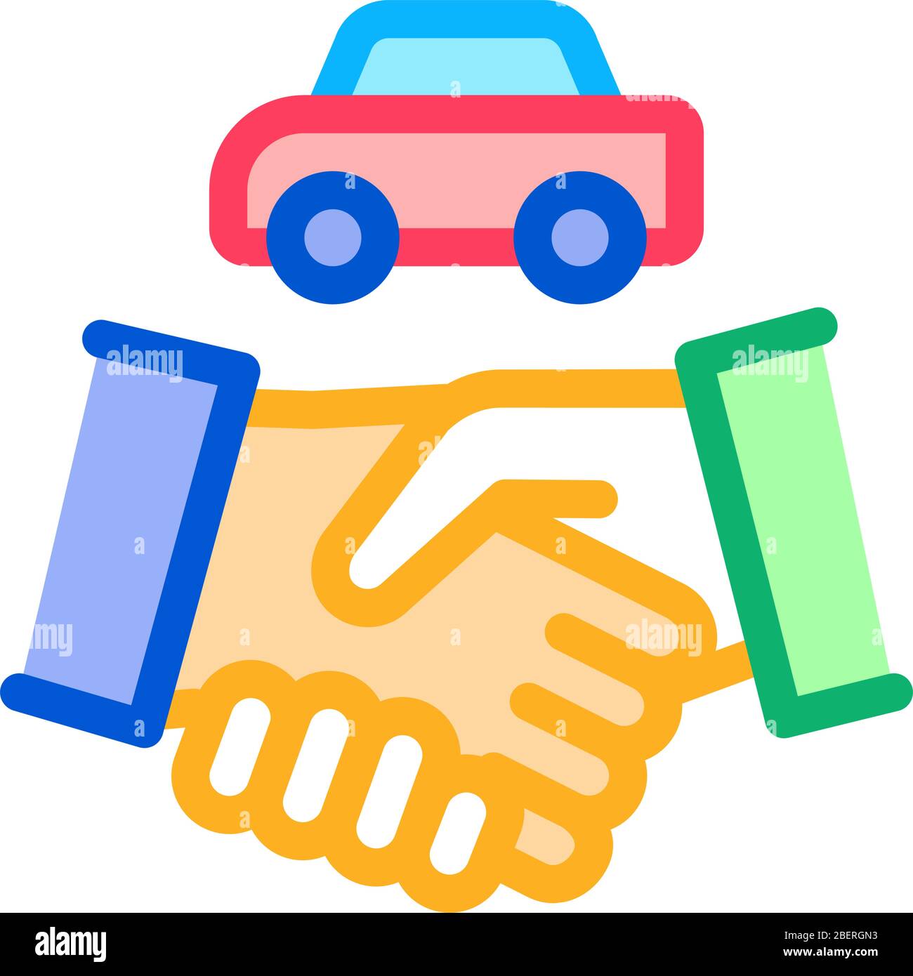 car purchase deal icon vector outline illustration Stock Vector Image