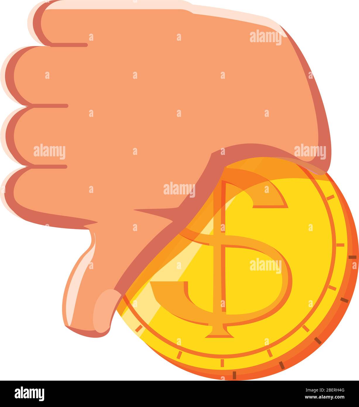 coin with dislike on white background vector illustration design Stock Vector