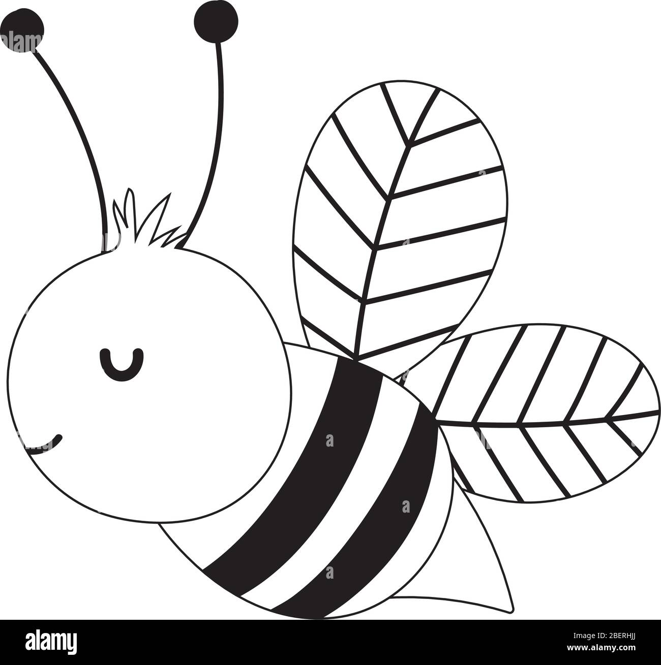 bee insect farm animal isolated icon on white background vector ...