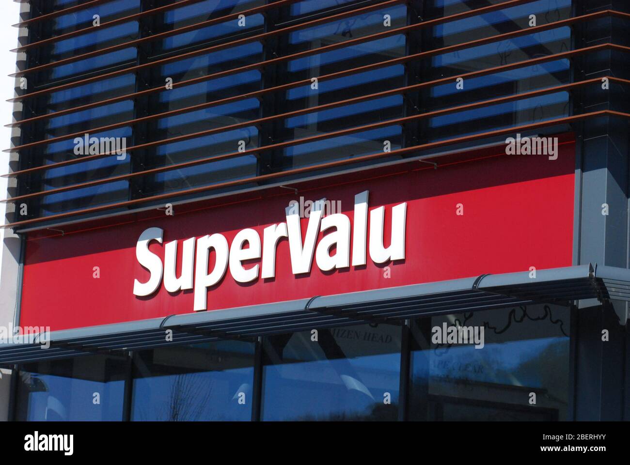 SuperValu Store Sign, Reenrour, Bantry, West Cork, Ireland Stock Photo