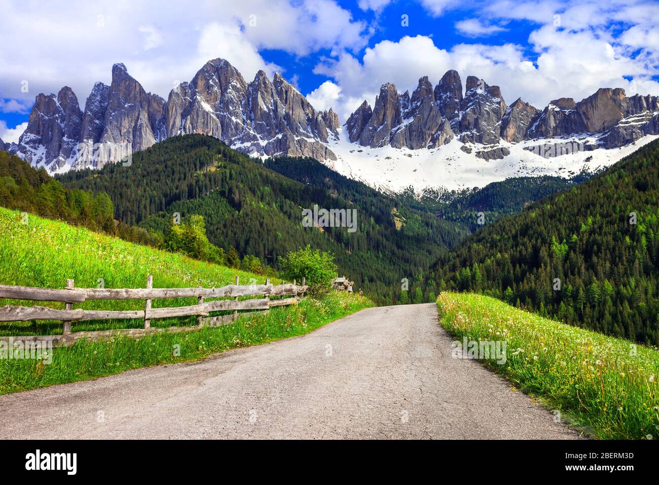Incredible mountains in Val di Funes,Trentino,Italy. Stock Photo